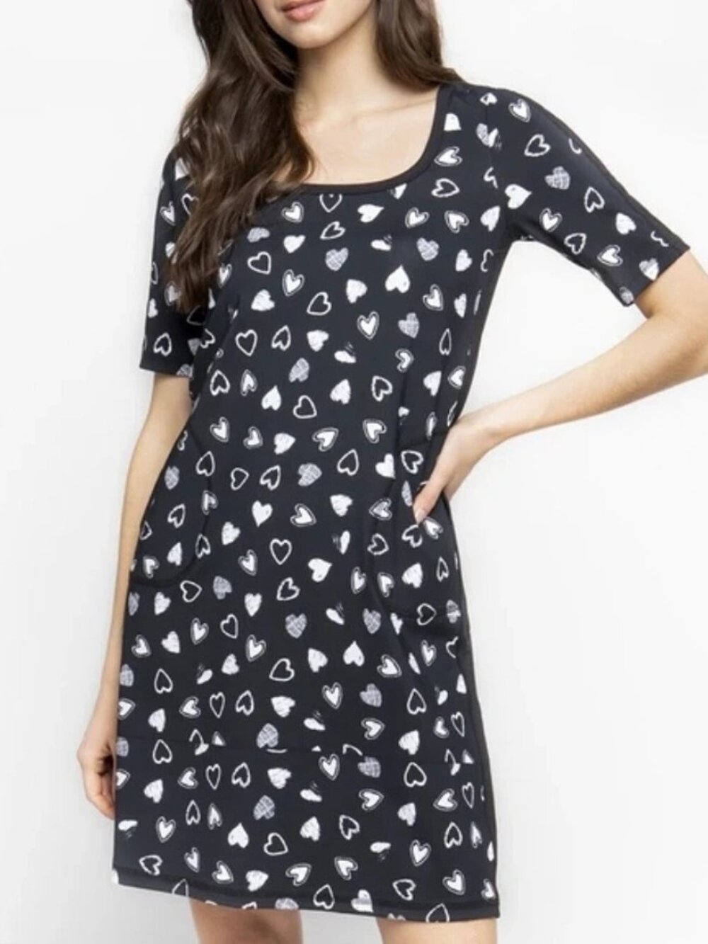 BYLYSE women's summer dress with heart pattern medium size